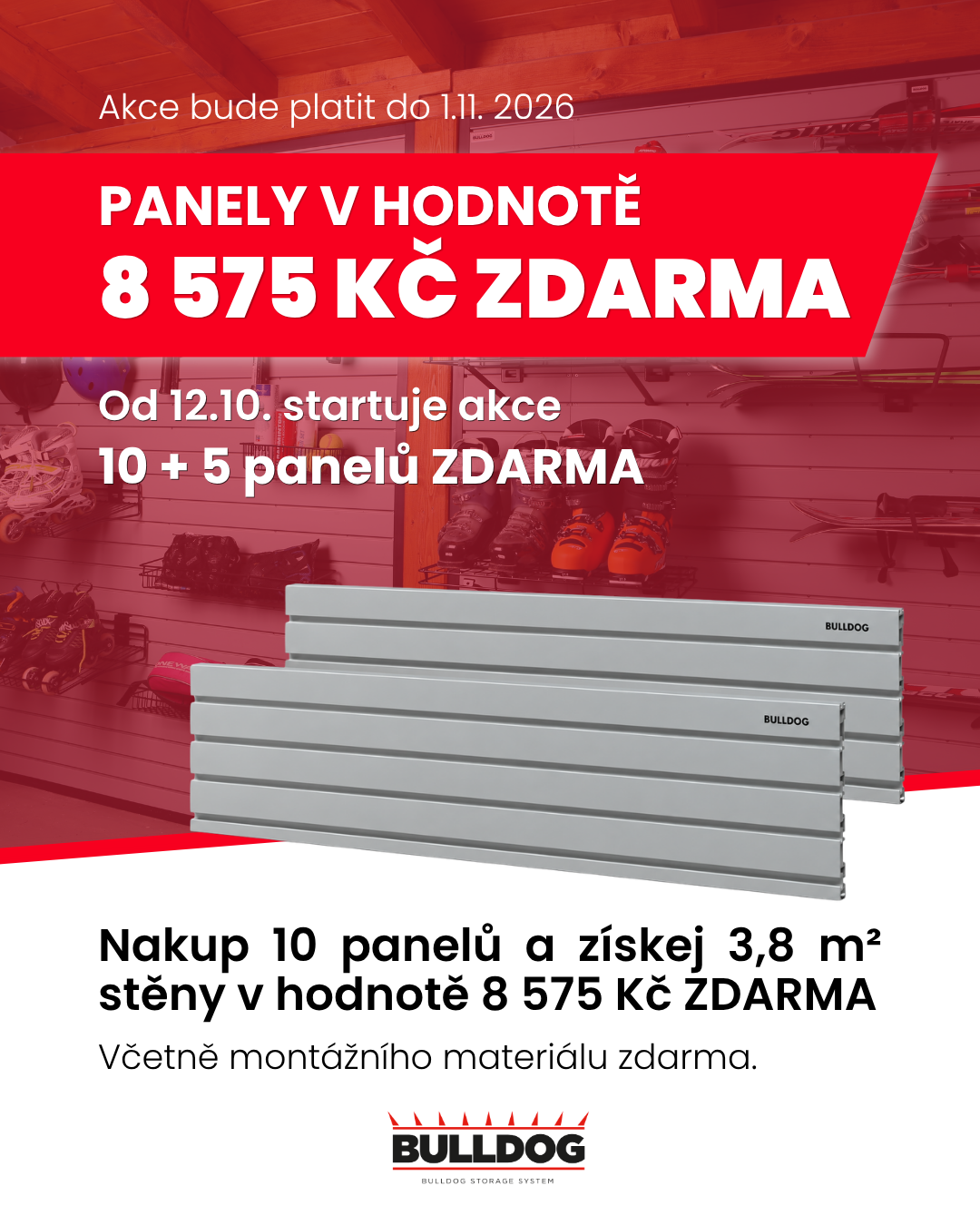 Bulldog Syste_závěsné úložné panely_stěna zdarma